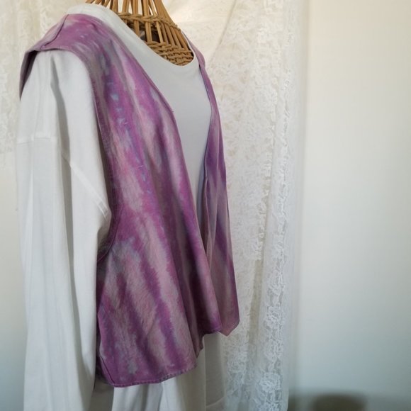 Vintage Tie Dye Purple & Pink Vest - Picture 12 of 15